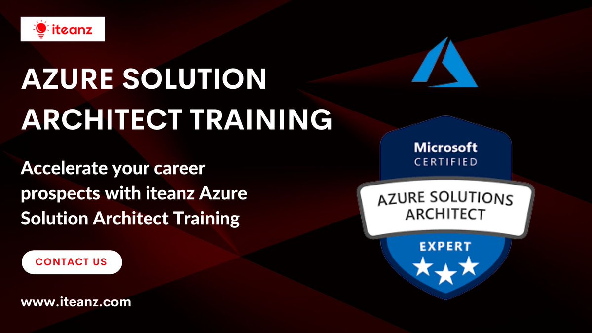 iteanzglobal's tweet image. Explore IT courses at Iteanz and declare, &quot;I am an ITeanz.&quot;

Master Azure Solution Architecture with our top-notch training.

Join us, learn from experts, and become an Azure Architect pro! 

Call Us Now +918046810331

buff.ly/46iAgoj 

#iteanz #azuresolutionarchitect