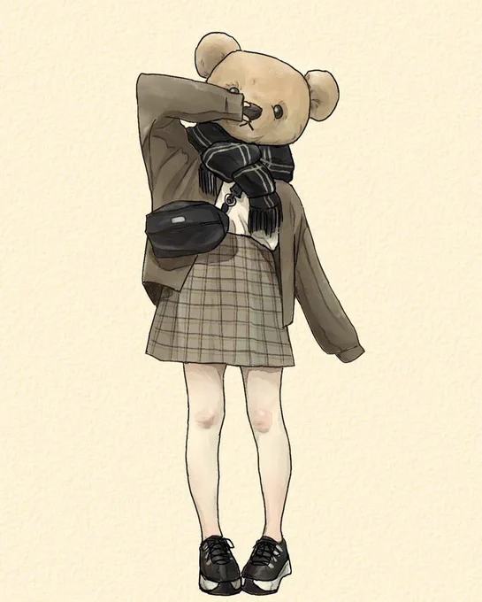 今日10/27は #テディベアズデー なので、テディベア頭ちゃん載っけます#objecthead #異形頭 