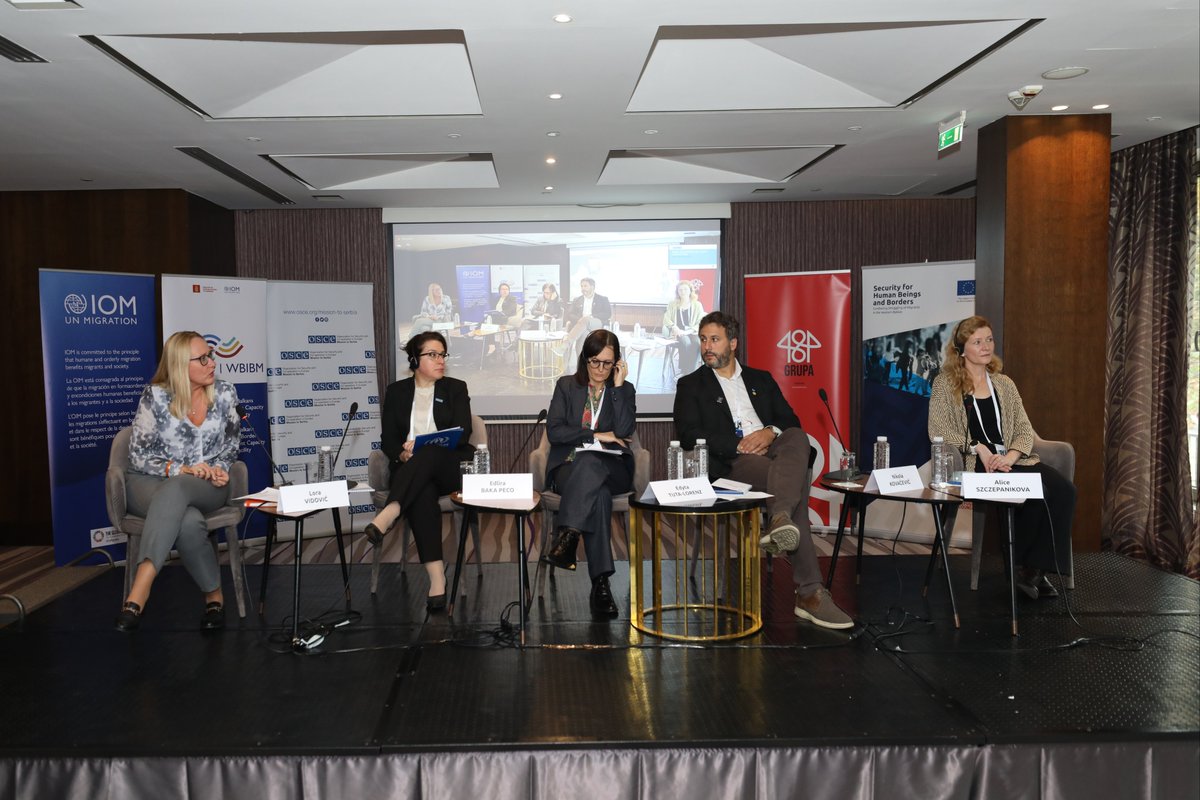 IOMSerbia's tweet photo. Hosting today with @Grupa484 , @OSCE_Serbia &amp; @osce_odihr the regional event on the establishment of a national independent human rights border monitoring mechanism in 🇷🇸. 

➡️ Sharing @UNmigration's views on the application of existing standards &amp; guidelines with @BAmieux https://t.co/MNFXZl0rYL