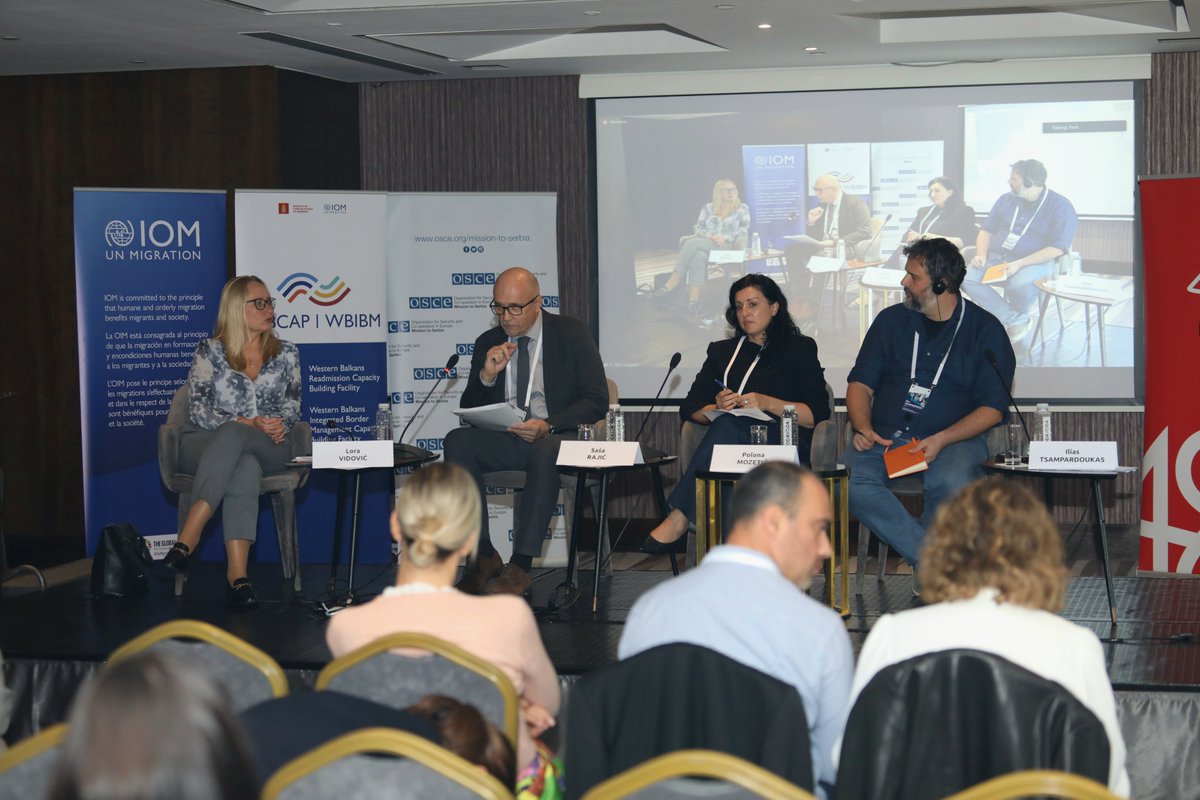 IOMSerbia's tweet photo. Hosting today with @Grupa484 , @OSCE_Serbia &amp; @osce_odihr the regional event on the establishment of a national independent human rights border monitoring mechanism in 🇷🇸. 

➡️ Sharing @UNmigration's views on the application of existing standards &amp; guidelines with @BAmieux https://t.co/MNFXZl0rYL