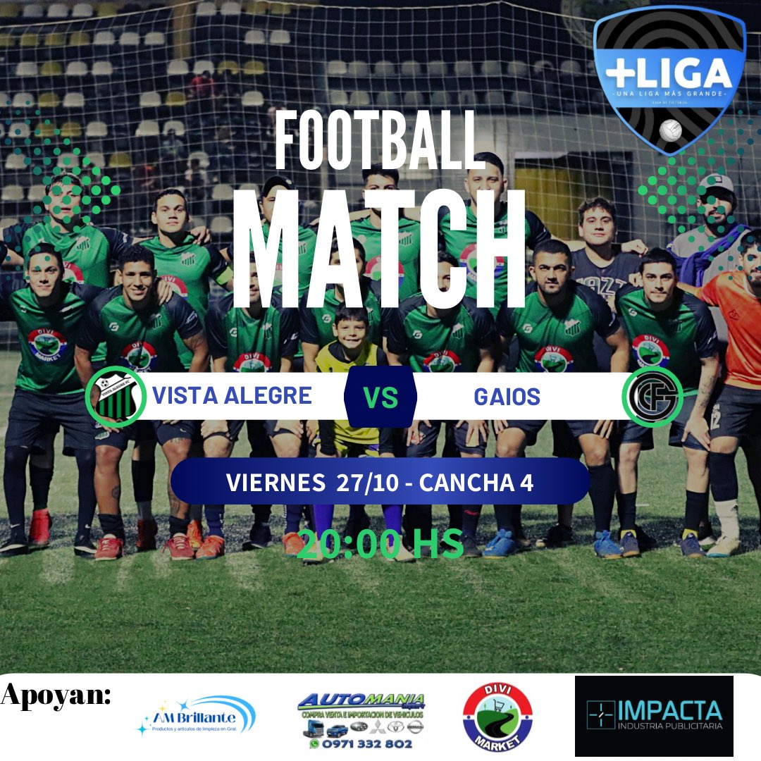 Juega Vista Alegre FC🖤💚🖤 por la 11ma fecha  ante @gaioscf #VamosVistaAlegreFC🖤💚🖤 #AdejarLaVidaPorLosColores🖤💚🖤 <a href="/ligadetuiteros/">+Liga Slots del Sol</a>