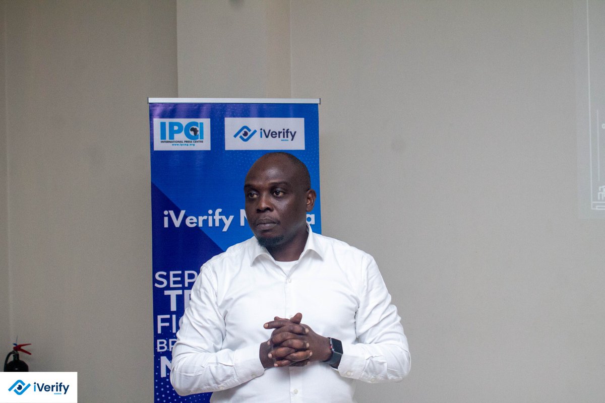 IPCng's tweet photo. David Ajikobi @pantaphobious , Editor,Africa Check Nigeria giving his presentation: Fact-Checking Of Information to Promote Electoral Integrity. #VerifyBeforeYouShare. @UNDPNigeria https://t.co/VN281NbWwI