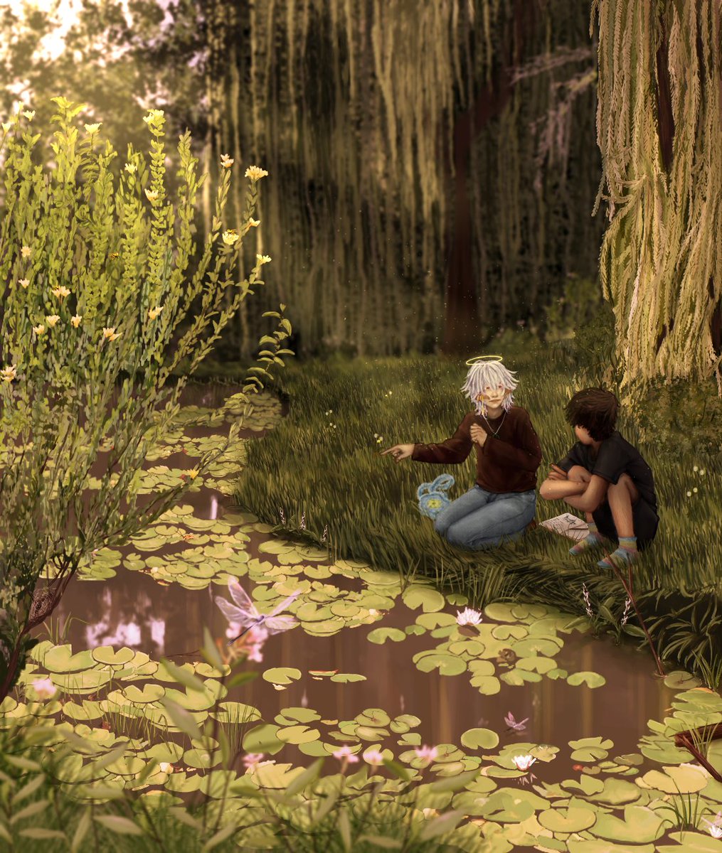 Zaosarts's tweet photo. I think it's one of the most elaborate backgrounds I made, although it's still difficult for me to think that it has life. I love giving her gifts 
#present #gift #digitaldrawing #digitalart https://t.co/zuHiTKmlTg