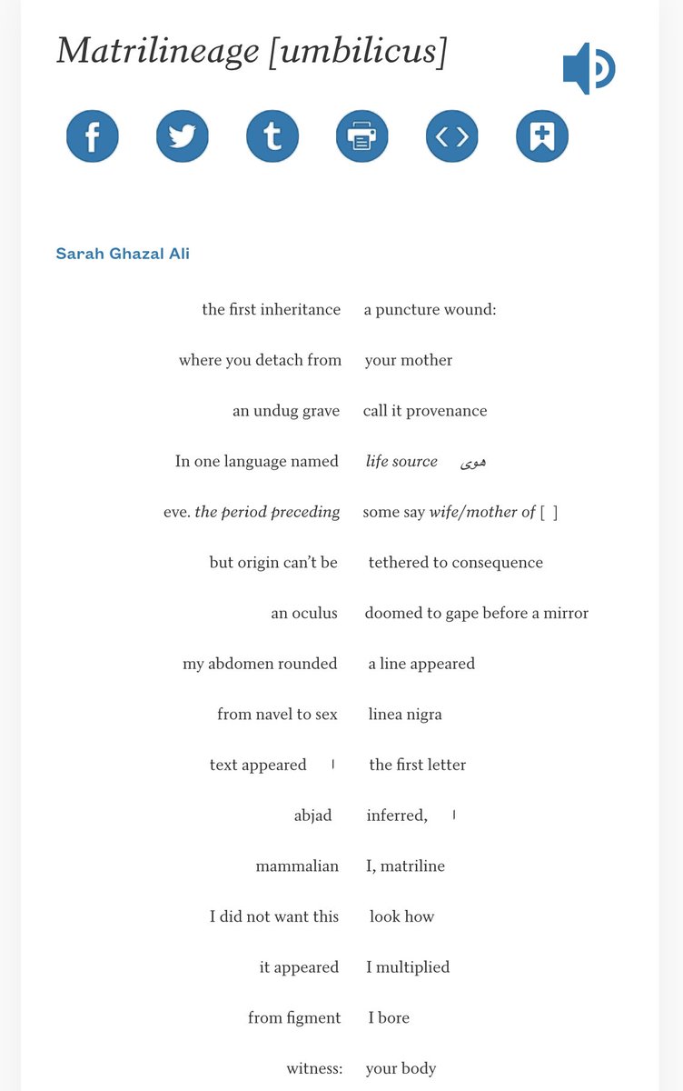 a bright spot for me this month—inclusion in @POETSorg Poem-a-Day series. thank you @Vanessid for your generous curation, for including this contrapuntal from a series about mothering & matrilineage 🤍