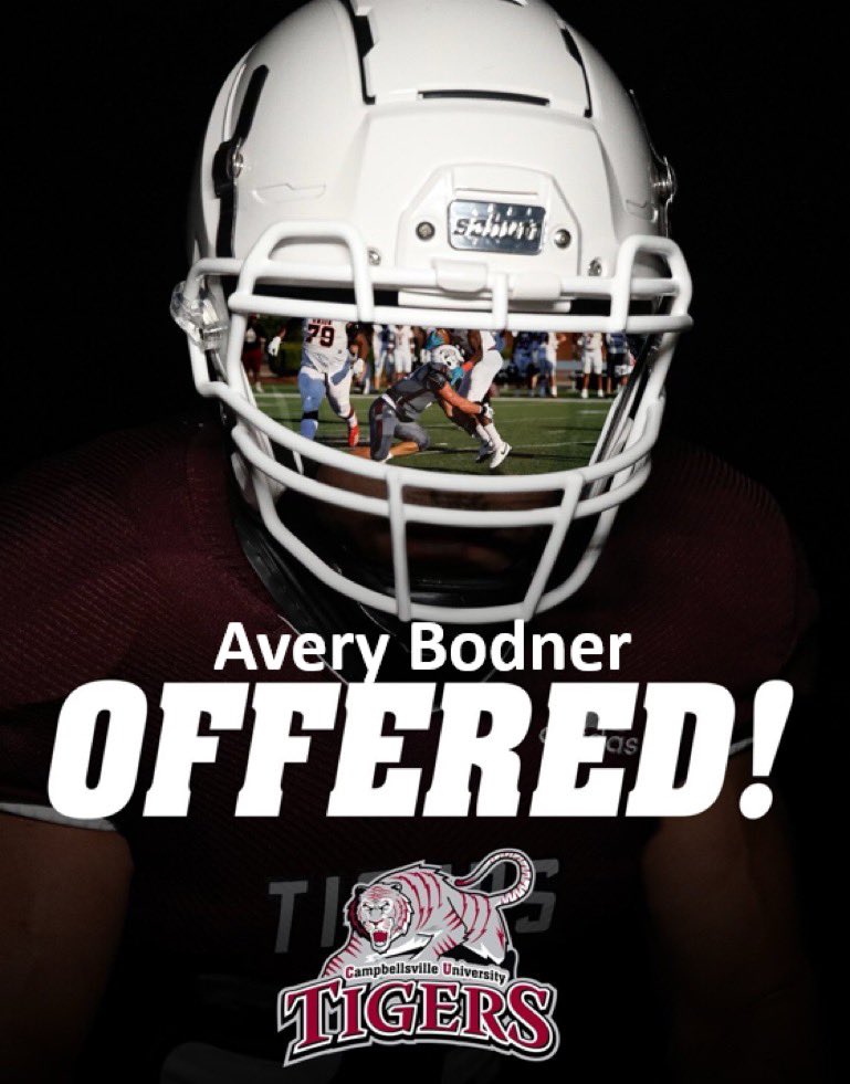 Avery Bodner (@averybodner) on Twitter photo Blessed to receive an offer from Campbellsville University! <a href="/CvilleTigersFB/">Campbellsville Football</a> <a href="/coachlane9/">Coach LANE</a> <a href="/CoachHaddix11/">Justin Haddix</a> Blessed to receive an offer from Campbellsville University! <a href="/CvilleTigersFB/">Campbellsville Football</a> <a href="/coachlane9/">Coach LANE</a> <a href="/CoachHaddix11/">Justin Haddix</a>