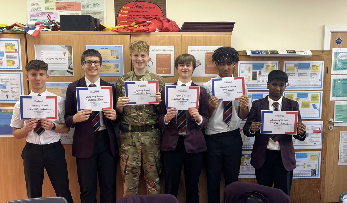 HA_FrenchDept's tweet photo. What a fantastic way to end this half-term! Many congratulations to our year 11s for receiving their nominations of #LinguistOfTheWeek ๐ - We are so proud of you all. Well done! Bravo!๐๐ #ProudTeacher #SmashingEndToTheTerm #CelebratingSuccess #HardWorkPaysOff๐๐๐ซ๐ท https://t.co/0BPp9nF7Ms