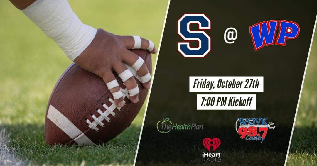 Game Day from Wheeling Island Stadium presented by <a href="/TheHealthPlanHQ/">The Health Plan</a>! <a href="/WPFOOTBALLTWBAI/">WPHS Football</a> takes on Parkersburg South with <a href="/CubVarner22/">Cub🐻</a> &amp; @CKOnAirWHG on the call!