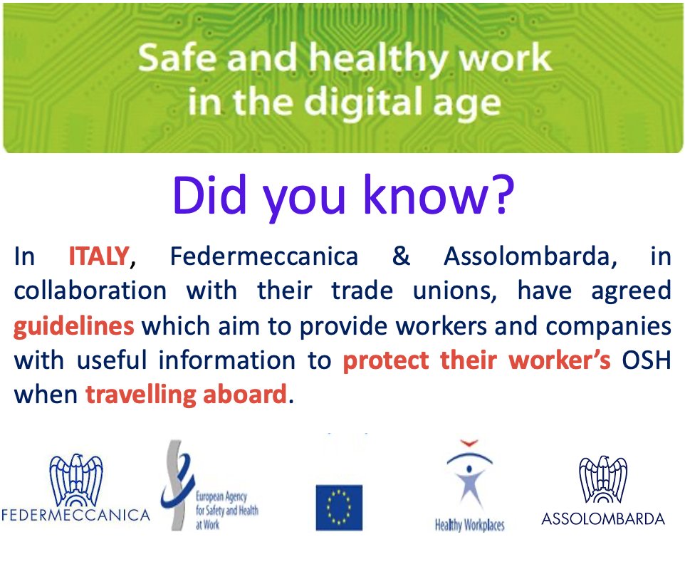 CEEMET's tweet photo. Ceemet and its members are strongly involved in #OSHWeek, #Health and #Safety at #workplace https://t.co/rkq80NMU50