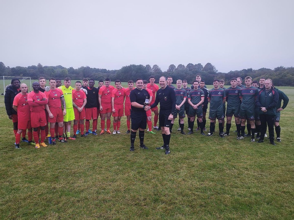 agc_football's tweet photo. Congratulations to Cpl Harry Scott, AGC (RMP) on being presented with the Army FA Chairman's coin from Brig A Cox. https://t.co/bDqMoWMQ7b