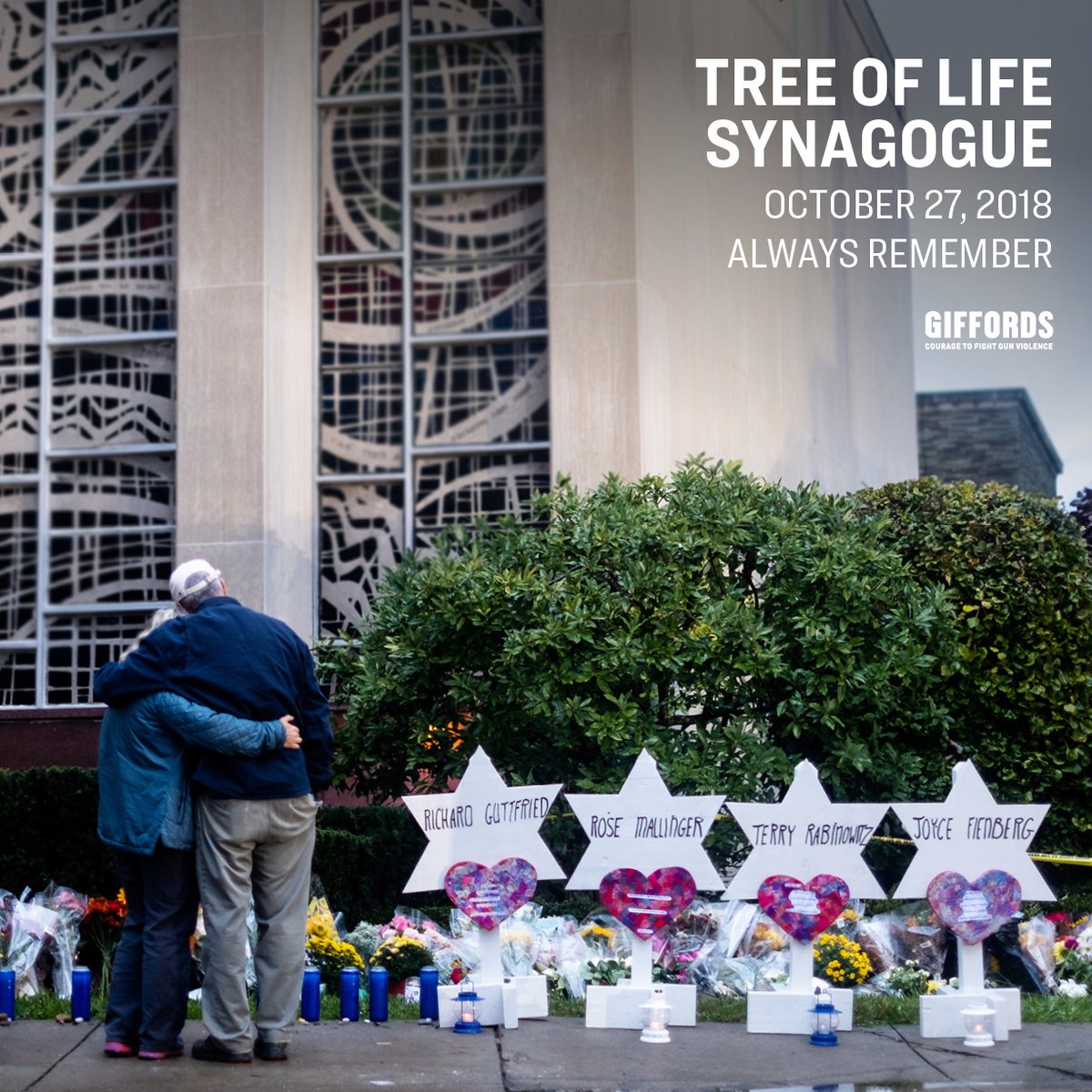 Five years ago today, 11 people were killed and six were injured by a white supremacist at the Tree of Life synagogue in Pittsburgh.

Our hearts go out to the Jewish community as we recommit to eradicating anti-Semitism and ensuring all sacred spaces are safe. #DisarmHate
