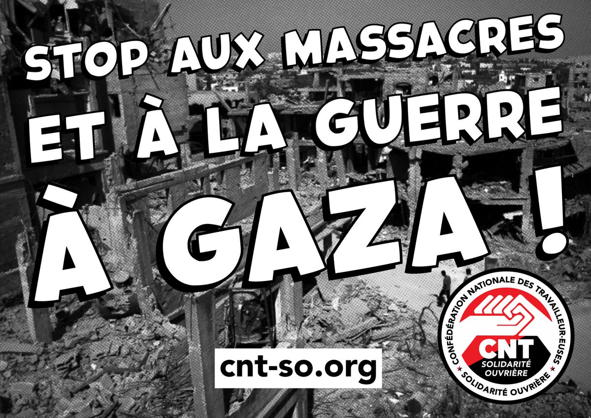 Face aux destructions et morts en masse des palestinien-nes de #Gaza la 1ère urgence est de faire cesser cette escalade militaire qui risque d'embraser toute la région ! Mobilisons-nous d'abord pour la #Paix et refusons la complicité de la France avec cette impasse meurtrière !