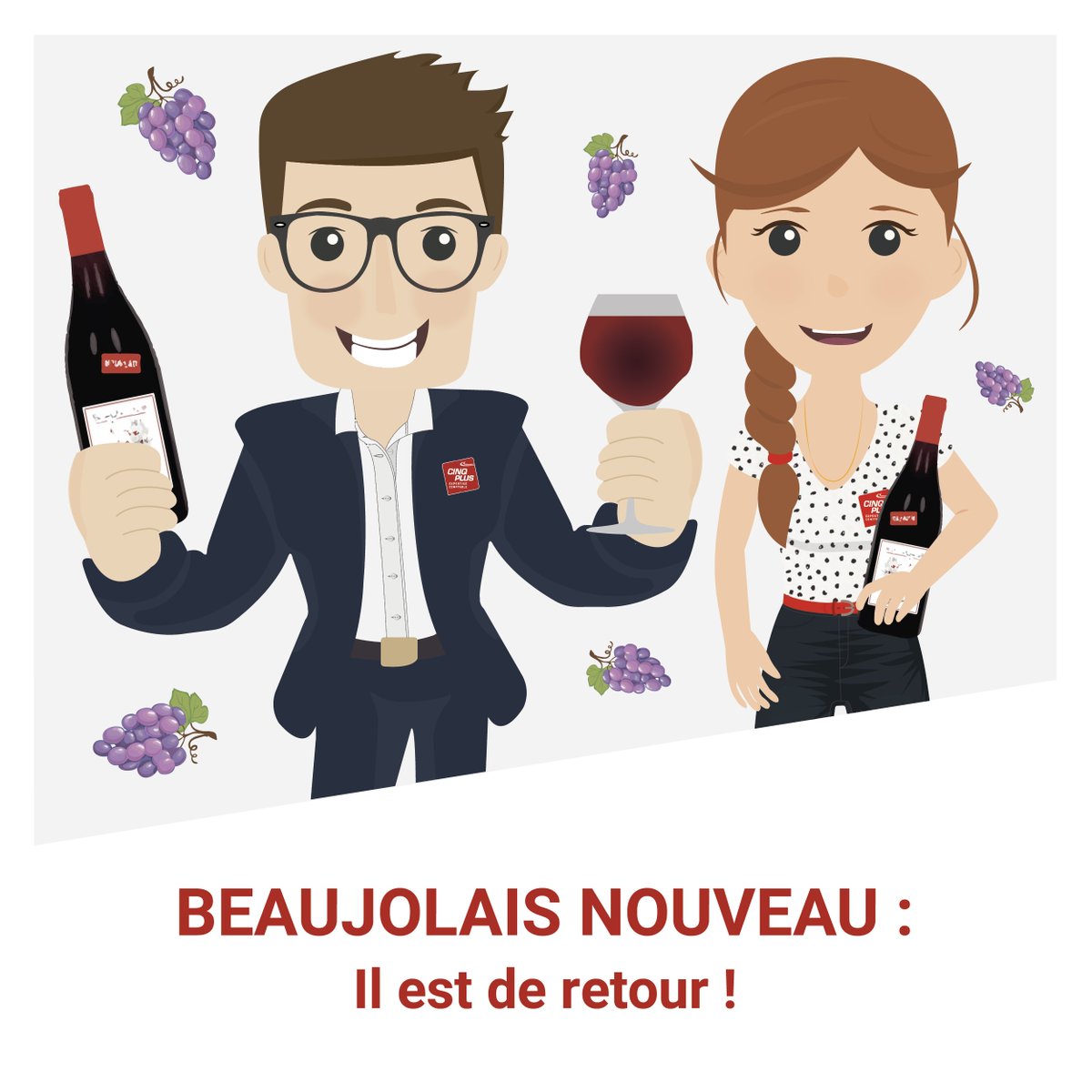 cinqplusexperts's tweet photo. On est le 3ème jeudi de novembre et qui dit 3ème jeudi de novembre dit beaujolais nouveau ! 😊

CINQPLUS vous souhaite un bon #beaujolais nouveau ! 🍇 Nous vous attendons pour trinquer ensemble ! 🍷 (à consommer avec modération 😉) https://t.co/I5RhUyEIHh