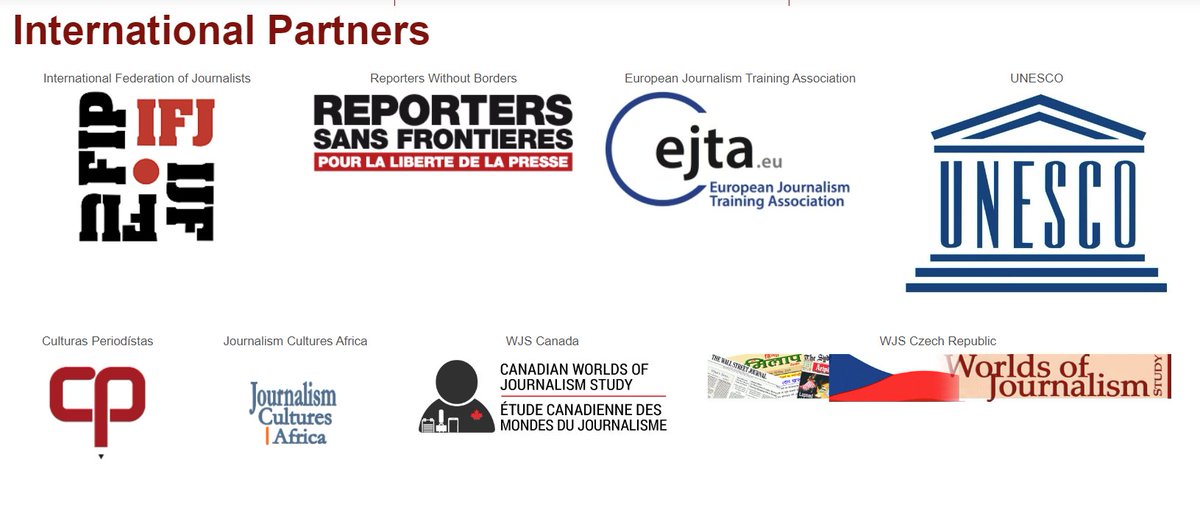 Neil Thurman (@neilthurman) on Twitter photo The <a href="/WJS_center/">The Worlds of Journalism Study</a> is supported by the International Federation of Journalists (<a href="/IFJGlobal/">IFJ</a>), Reporters Without Borders (<a href="/RSF_en/">RSF in English</a>), <a href="/EJTAoffice/">EJTA</a> - European Journalism Training Association, <a href="/UNESCO/">UNESCO 🏛️ #Education #Sciences #Culture 🇺🇳</a>, and others.
5/7 The <a href="/WJS_center/">The Worlds of Journalism Study</a> is supported by the International Federation of Journalists (<a href="/IFJGlobal/">IFJ</a>), Reporters Without Borders (<a href="/RSF_en/">RSF in English</a>), <a href="/EJTAoffice/">EJTA</a> - European Journalism Training Association, <a href="/UNESCO/">UNESCO 🏛️ #Education #Sciences #Culture 🇺🇳</a>, and others.
5/7