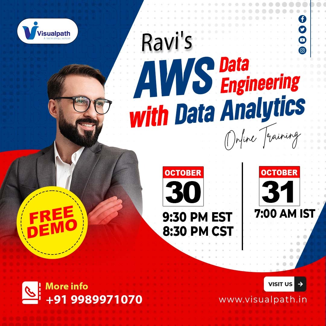 VisualpathPro's tweet image. Attend Online Free Demo On AWS Data Engineering with Data Analytics Course.
Demo on: 31st October @ 7:00 AM (IST).
Contact us: +91-9989971070.
Visit: visualpath.in/aws-data-engin…
#AWSRedshift #Hadoop #MSSQL #dataengineering #awsdataengineer #BigData #MySQL #Demo