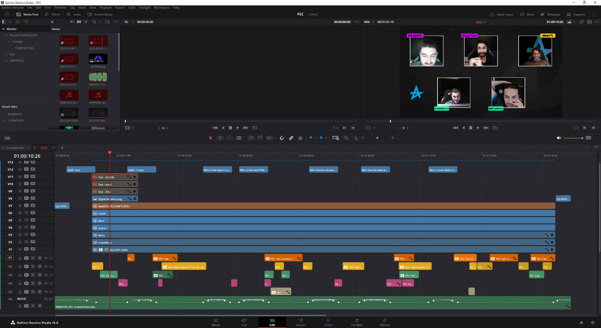 MolenTV's tweet image. Shoutout to @davidguva and the awesome team at @bmeproduction! 
Just dipped my toes into DaVinci Resolve for the first time, spending a whole week assisting in editing content for Krafton &amp;amp; @PUBG's #PECFall 2023 event.