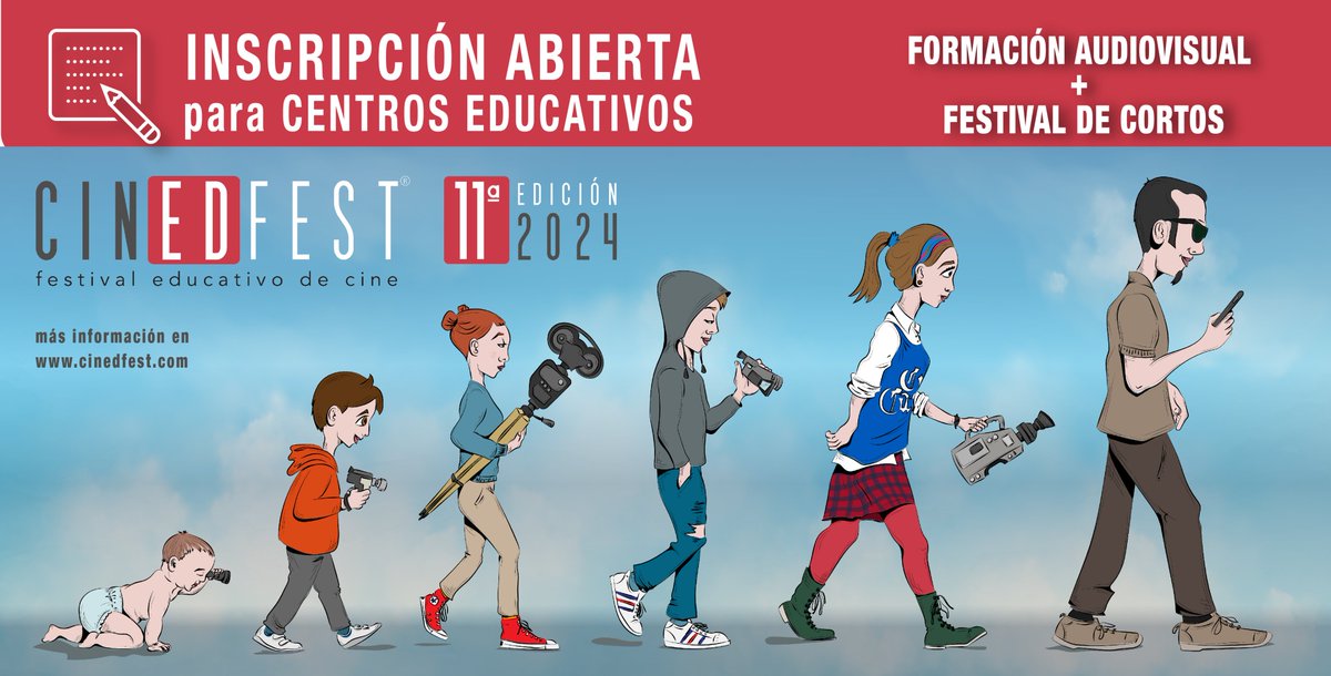 ¿Tu centro participa en Cinedfest 11ª Edición?

Abierta la inscripción al proyecto educativo que aúna formación audiovisual y un festival de cortos realizados por centros educativos.

Vive la experiencia de introducir el cine en el aula como herramienta educativa.
#cineyeducacion