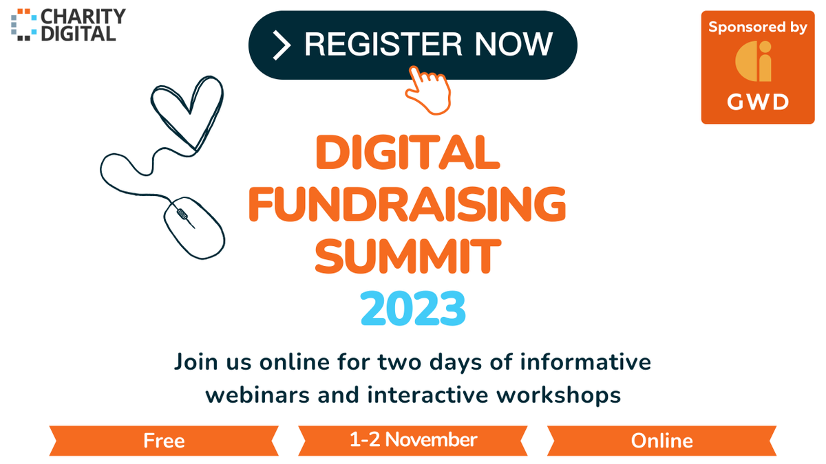 GWD_UK's tweet photo. You are invited to attend @CharityDigiOrg's 5th annual Digital Fundraising Summit to discover emerging fundraising trends in the charity and tech sectors... grab your FREE place now! 

https://t.co/TgNq490LRP

#DigitalFundraising #TechForGood #ThirdSector https://t.co/JQsU4YOXU8
