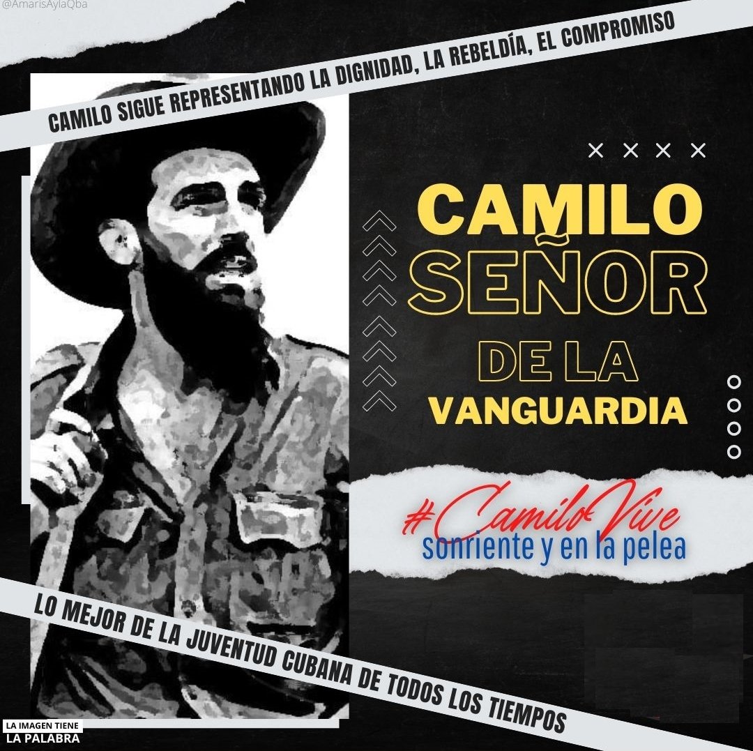 #FidelEnUnaFrase: Camilo salió del pueblo.  Era un hombre como ustedes.  ¡Entre ustedes puede haber uno o puede haber muchos Camilos!
#CamiloVive
#CamiloEsPueblo
#CubaViveEnSuHistoria