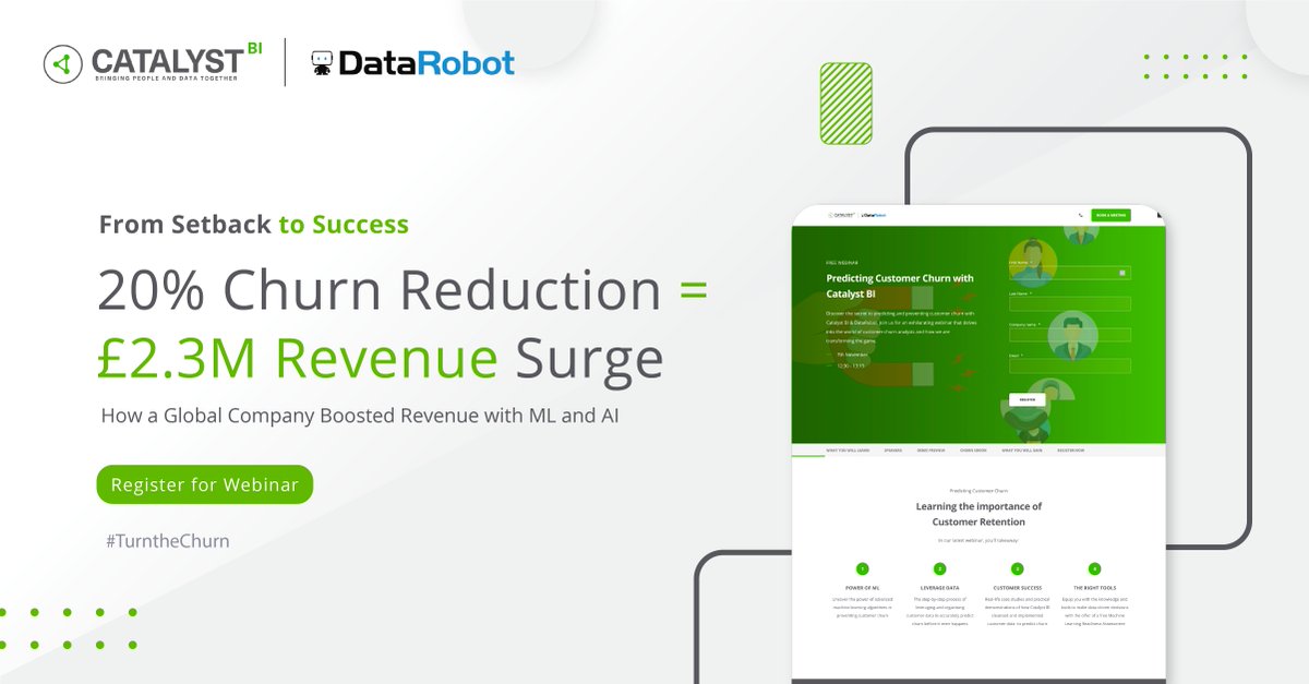 See how reducing churn can generate revenue for your business in our upcoming webinar.

Date: 7 November 2023
Time: 12:30 - 13:15

Register through our form here: hubs.la/Q026QWGr0
 
#innovation #technology #data #datascience #customerrelations