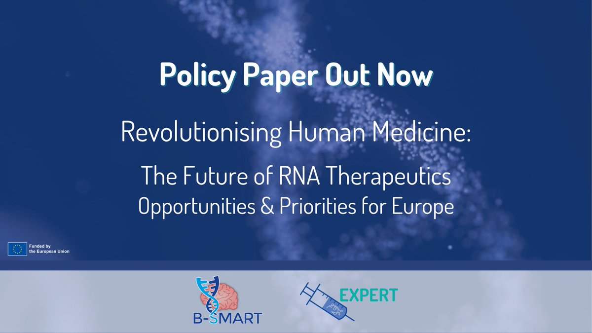 EXPERT – Off-the-Shelf mRNA Nanomedicines (@expert_h2020) on Twitter photo 📢Out now: The brand-new <a href="/BSMART_H2020/">B-SMART</a> & <a href="/Expert_H2020/">EXPERT – Off-the-Shelf mRNA Nanomedicines</a> policy paper on the future of #RNA #nanomedicines. From tackling diseases to enhancing #vaccines, there's much potential waiting to be tapped into. Let's continue to push #health boundaries!
For more👉expert-project.eu/results/media 📢Out now: The brand-new <a href="/BSMART_H2020/">B-SMART</a> & <a href="/Expert_H2020/">EXPERT – Off-the-Shelf mRNA Nanomedicines</a> policy paper on the future of #RNA #nanomedicines. From tackling diseases to enhancing #vaccines, there's much potential waiting to be tapped into. Let's continue to push #health boundaries!
For more👉expert-project.eu/results/media