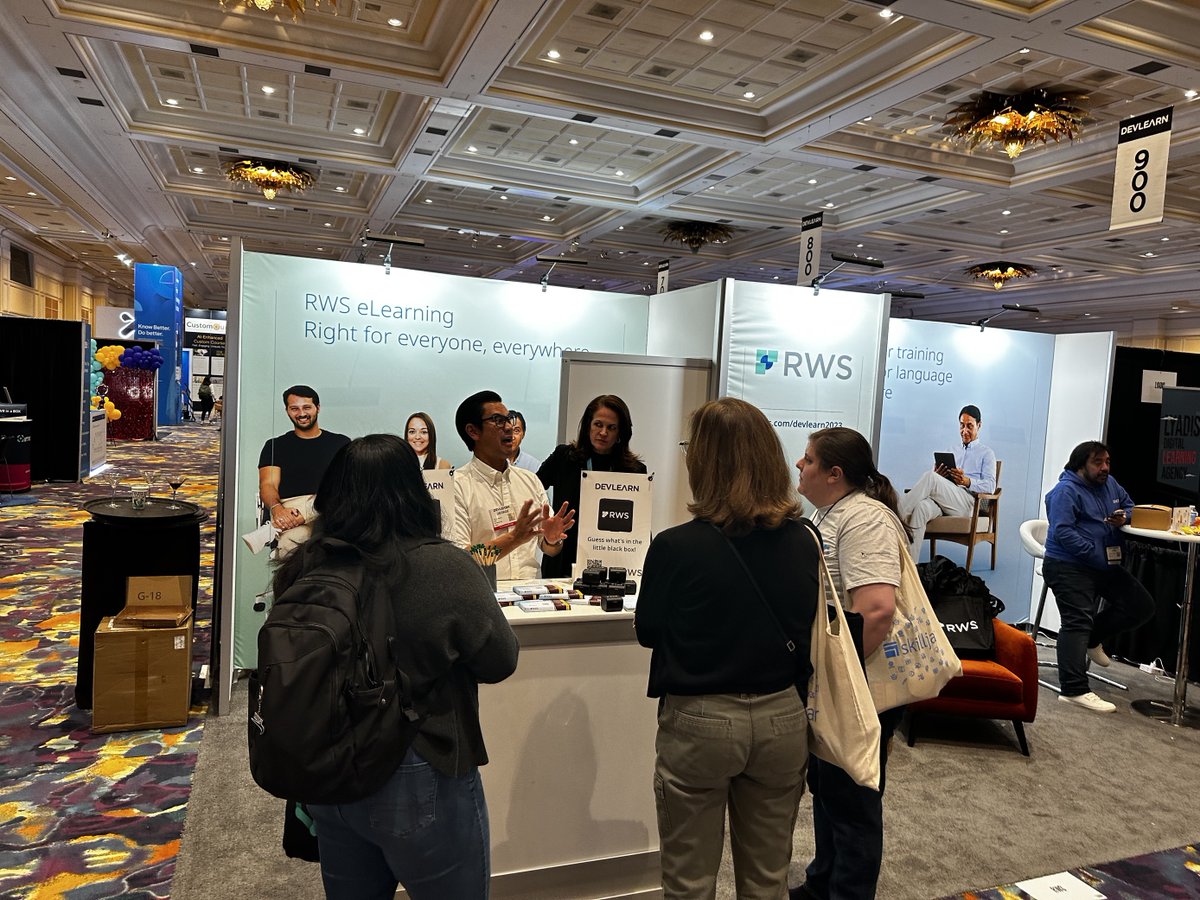 RWSGroup's tweet image. Greetings from #DevLearn2023 in the The Mirage Hotel in Las Vegas!
We hope you've had a chance to chat with our experts about how we can make your global training work for everyone 😉.
#eLearning #RWSLearning #Learning