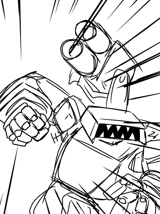10分で描いたBAWSマン改め芭蕉マン
勢いでデッサン誤魔化していけ 