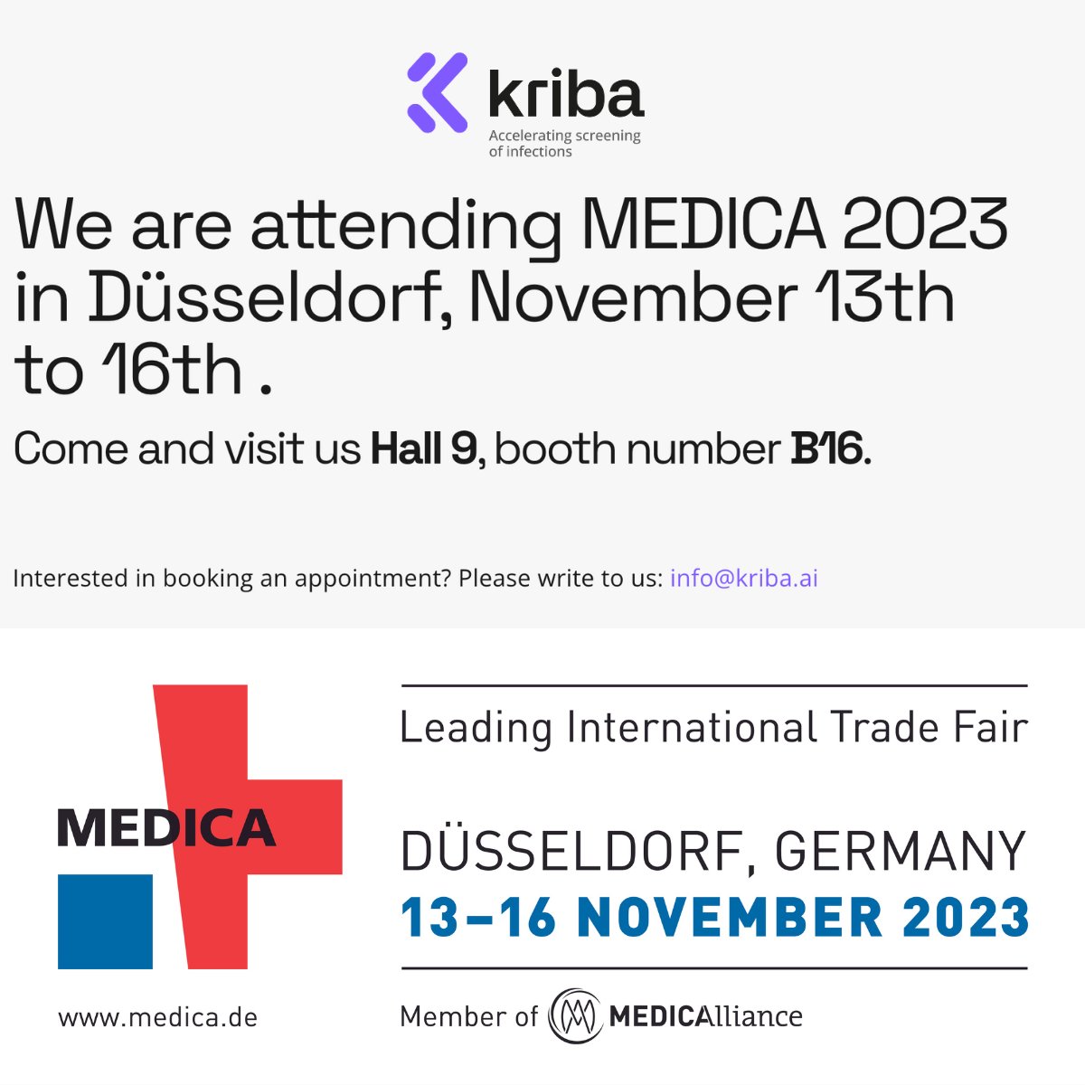Happy to share that for the second year around we will be exhibiting at #MEDICA2023. We are looking forward to connecting with the industry and showcasing our technology and new identity!

See you in Düsseldorf!