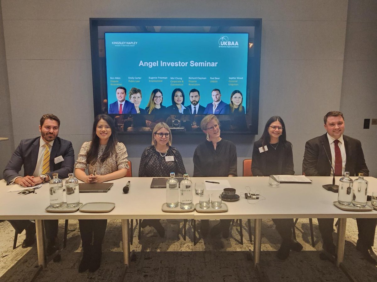 A fantastic evening at the <a href="/UKBAngels/">UK Business Angels</a> seminar last night. An insightful discussion from the panel reflecting on some of the key considerations for businesses, individuals and investors in relation to their legal obligations. #AngelInvestors #UKBAA