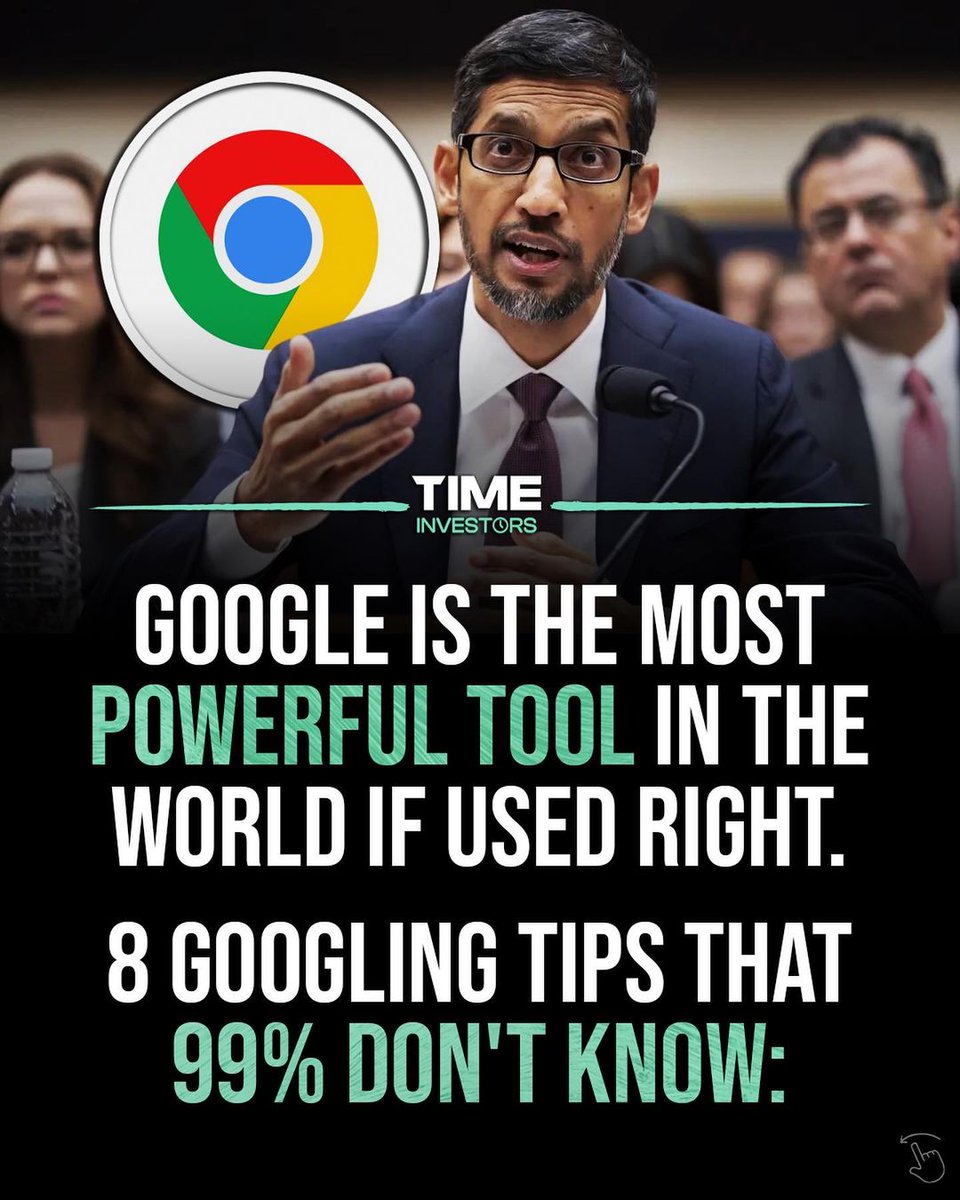 Google is the most powerful tool in the world if used right. 8 googling tips that 99% don't know:
