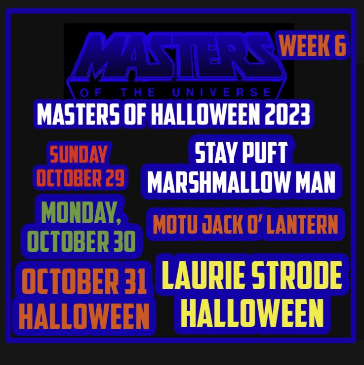 MOTUdrawing's tweet photo. For the final 3 Days of this Year’s #mastersofhalloween Drawing Challenge 

October 29: 🔥Stay Puft
                         Gh🚫stbusters
October 30: MOTU Jack O’ Lantern

October 31: Laurie Strode 
                        Halloween 🎃

#heman #motuhalloweenfrightzone #halloween https://t.co/7VyqTmc6db