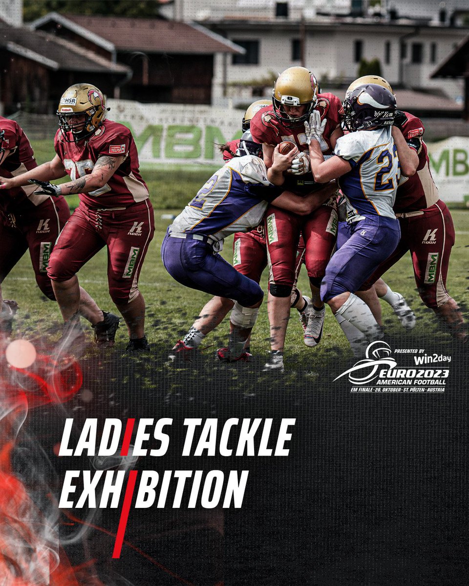 Ein großes Highlight beim Finale der IFAF Europameisterschaft 2023 presented by win2day ist das Exhibition-Spiel der AFC Vienna Vikings Ladies und der SG Telfs Patriots/Schwaz Hammers Ladies 😎🏈

Dieses findet von 14:30 bis 14:45 im Stadion statt - also direkt vor Kick-Off