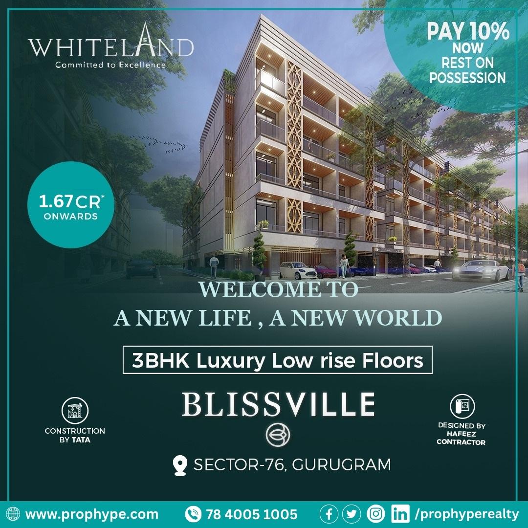 Discover Whiteland Blissville Sector 76 Gurgaon - Ultra Luxury Living at its Finest! Starting at Rs. 1.67 Cr. Don't miss out! 🏡💎 #WhitelandBlissville #Sector76Gurgaon #LuxuryLiving #Prophype