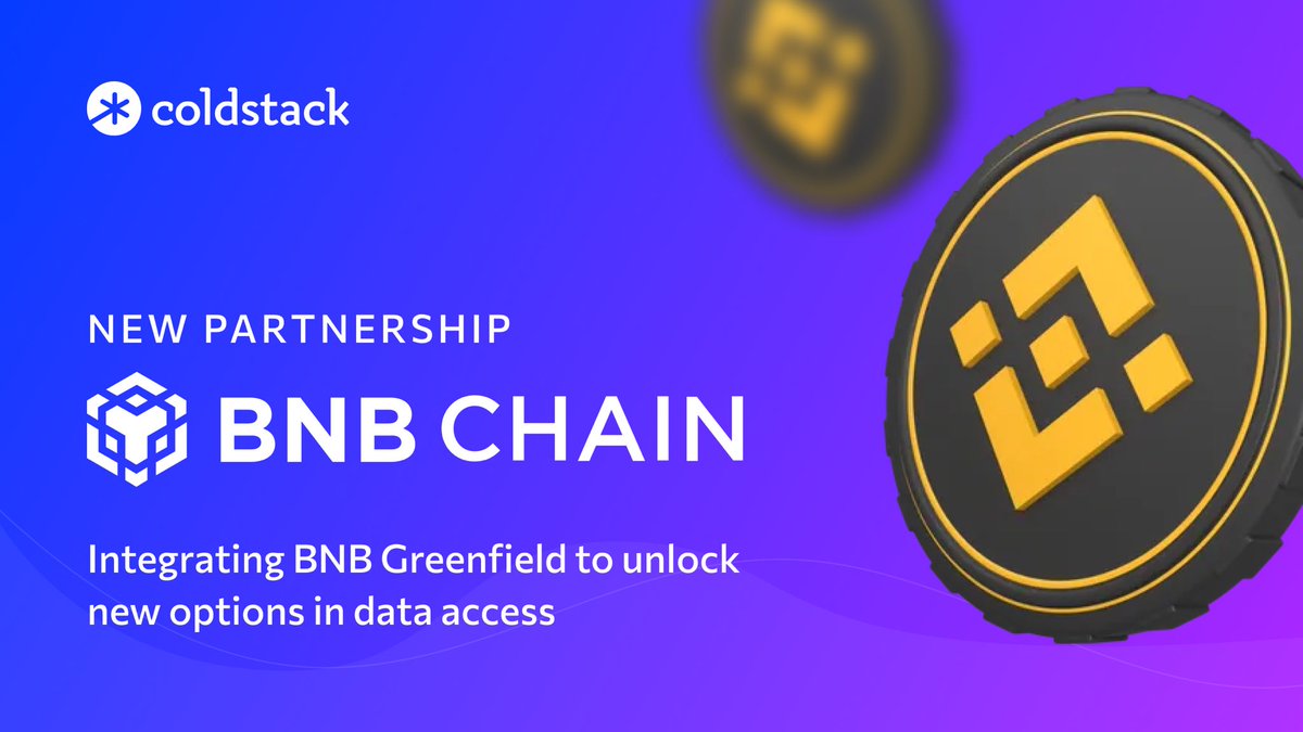 🚀ColdStack teamed up with <a href="/BNBCHAIN/">BNB Chain</a> to integrate #BNBGreenfield🚀

🦾This collaboration opens up enhanced options of #data access control, better user experience, and boosted #Web3 multi-functionality.

Check out all the thrilling details:
medium.com/coldstack/cold…