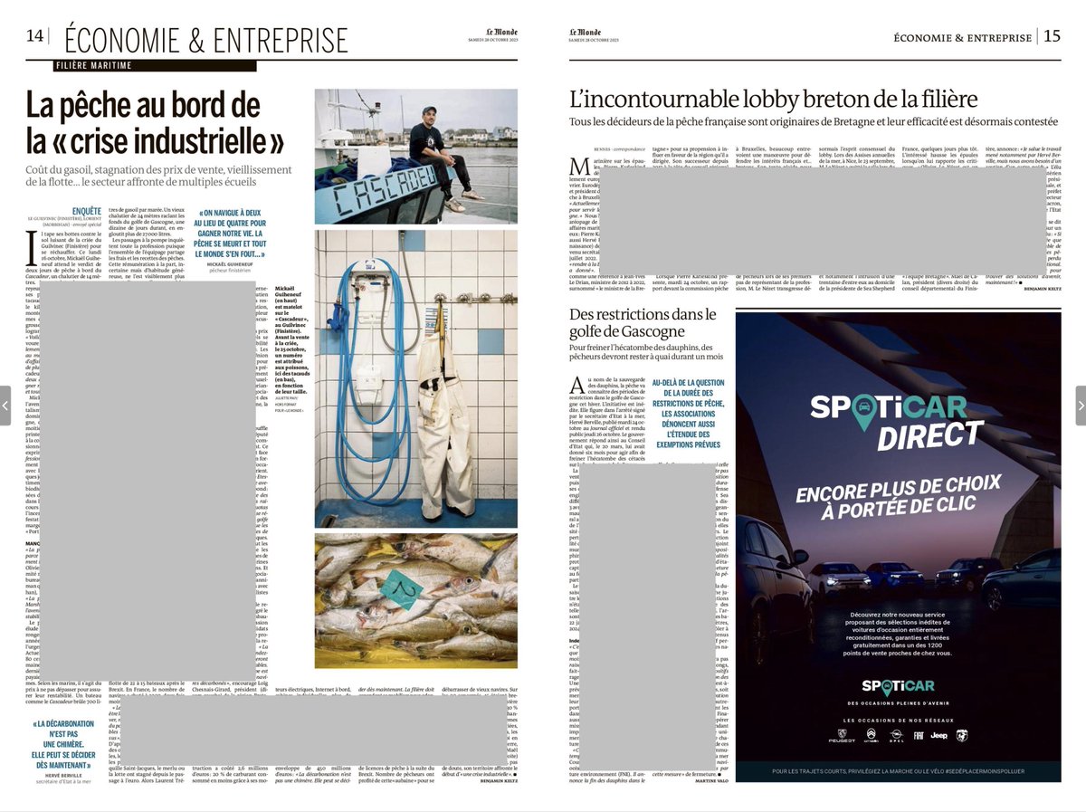 La pêche est en crise. Par manque de visibilité et d'anticipation, la filière peine à envisager l'avenir. 
Une double page à lire dans l'édition du 28 octobre du <a href="/lemondefr/">Le Monde</a> ⬇️

Ou ici en ligne : lemonde.fr/economie/artic…