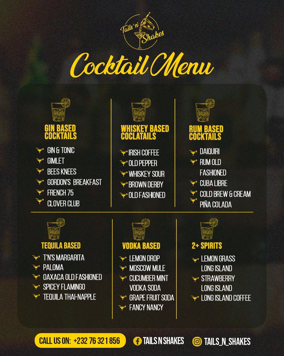 TailsNShakes's tweet photo. Our Menu 🍹🥂 https://t.co/1pNFbdNgD4