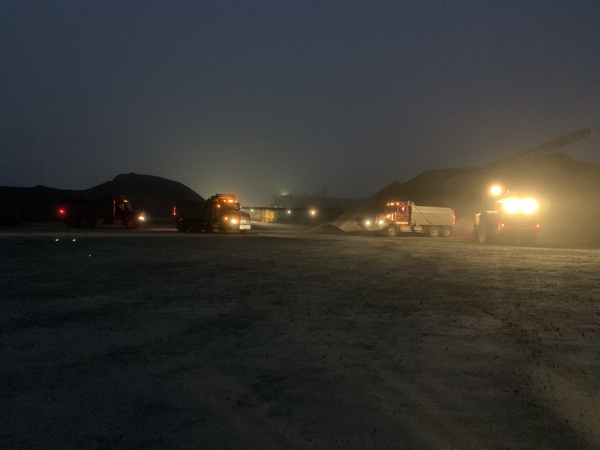 Dark mornings loading trucks.  Days seem to be shortening quickly.  Before the time change, we at least have sunlight after the workday ends. <a href="/DT_Dartmouth/">Downtown Dartmouth</a> <a href="/Construction_NS/">Construction Association of Nova Scotia (CANS)</a> <a href="/NSRoadBuilders/">NS Road Builders</a> <a href="/fgrazz/">Flemming Rasmussen</a>