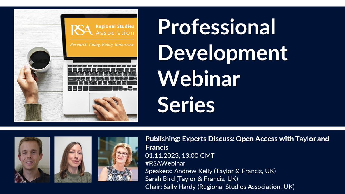 Our next #RSAWebinar is on #OpenAccess and it's importance when #publishing your #research.

1 Nov 1pm / 2pm CET

These webinars are free to attend and open to all.

bit.ly/profdev23 

#ProfessionalDevelopment 

⬇️⬇️