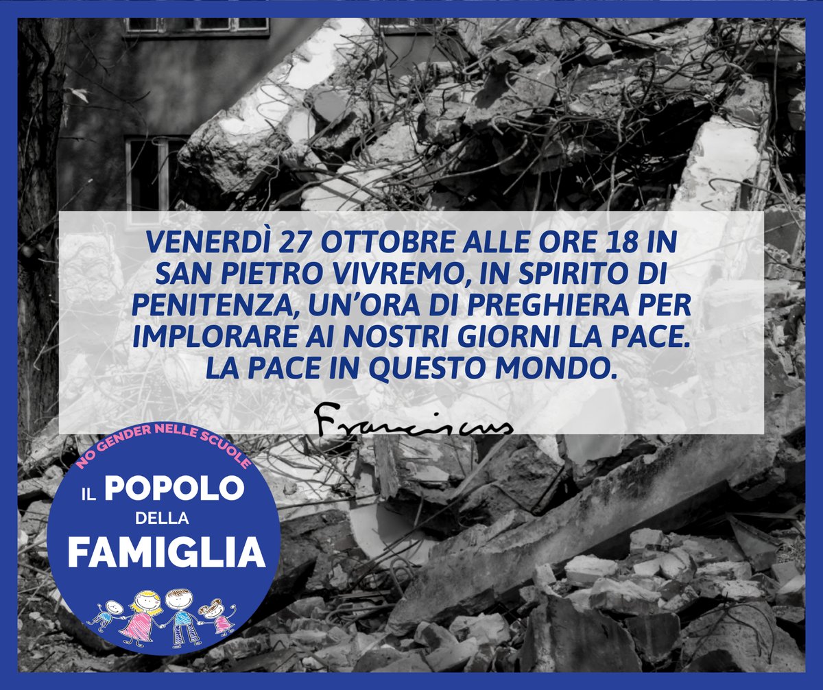 dimatgab's tweet photo. #popolodellafamiglia #27ottobre #Preghieraperlapace https://t.co/is1AGjp0AK