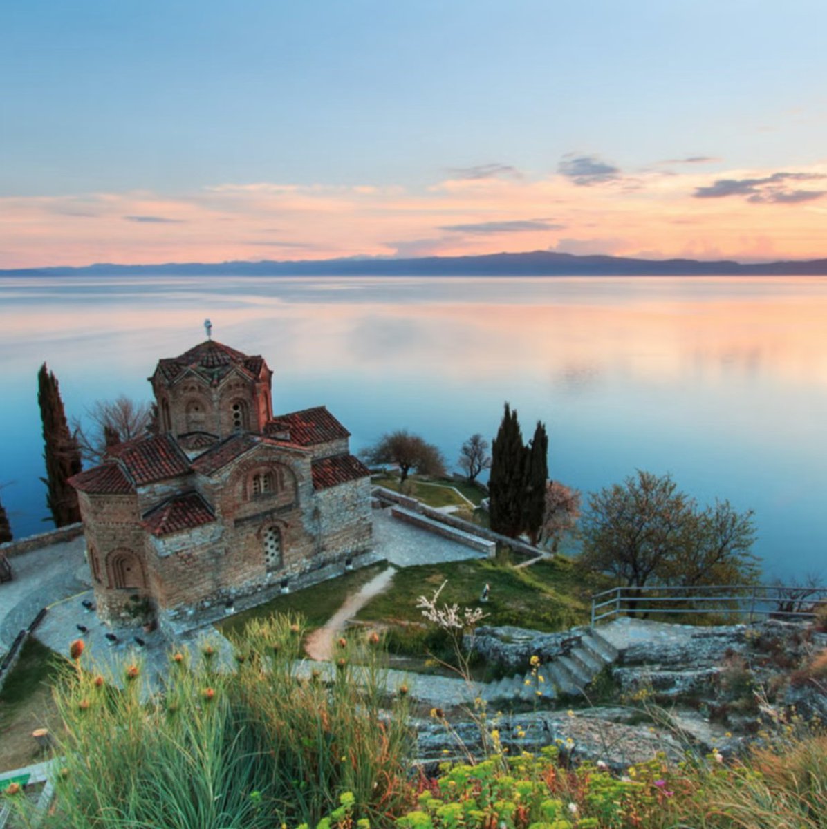 #Ohrid in North Macedonia is a hidden gem.Explore the #monasteries which dot the shoreline, visit sprawling ancient #Greek and #Roman ruins and dine on fresh #seafood on the water's edge as the sun goes down.#NorthMacedonia#AncientRuins#Explore#Travel#Wanderlust#Bucketlist#Unique