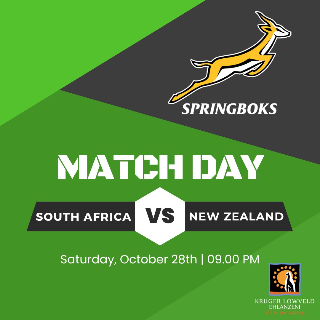 It's going to be nerve-wrecking game, but with our support the Springboks WILL be victorious!

#gobokke #gosouthafrica #travelready #meetsouthafrica #rwc2023 #lovethelowveld #krugerlowveld #itsinournature