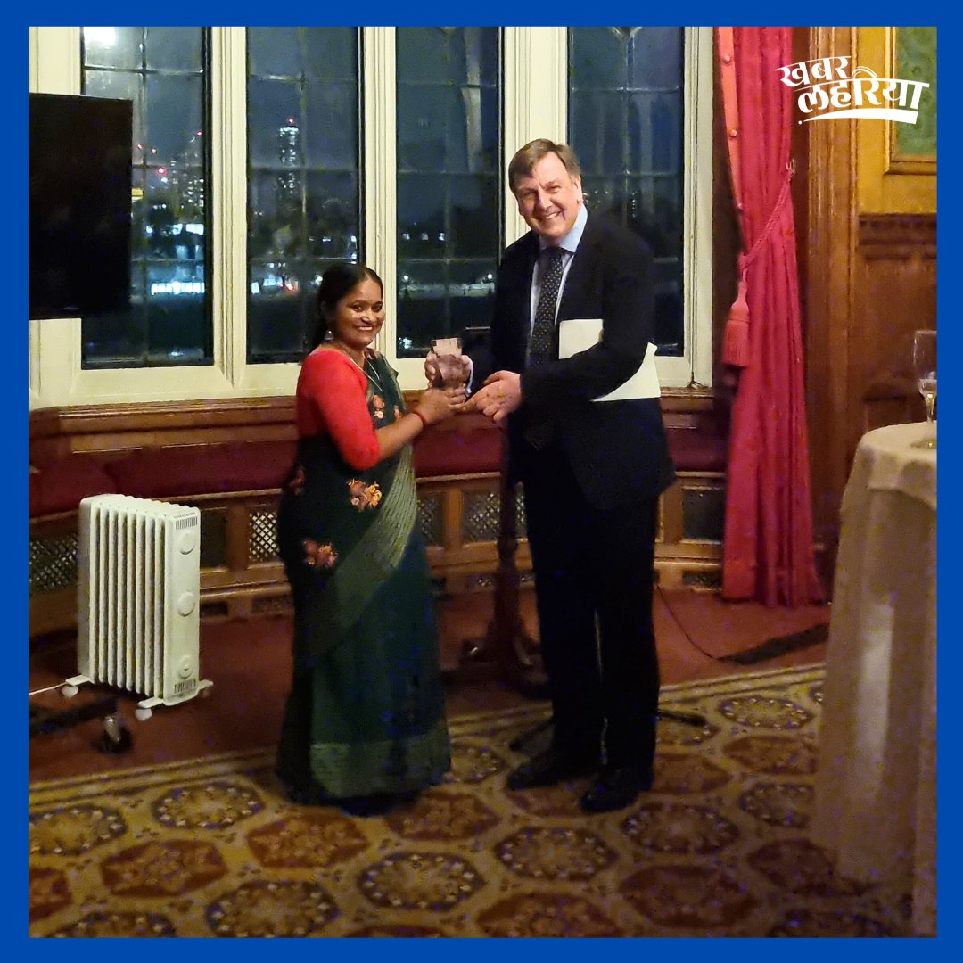 We have got some MAJOR news to share: Khabar Lahariya Wins Esteemed Astor Award 🏆 On October 24th, Khabar Lahariya's Managing Editor, @klmeera, and Chambal Media's Co-CEO @derrindo, accepted this award at the House of Lords in London. #AstorAward