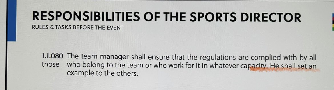 “He (teammanager) shall set an example to the others”

Teammanagers van pro-continentale wielerploegen kunnen anno 2023/2024 ook gewoon een “she” zijn hoor!😜
