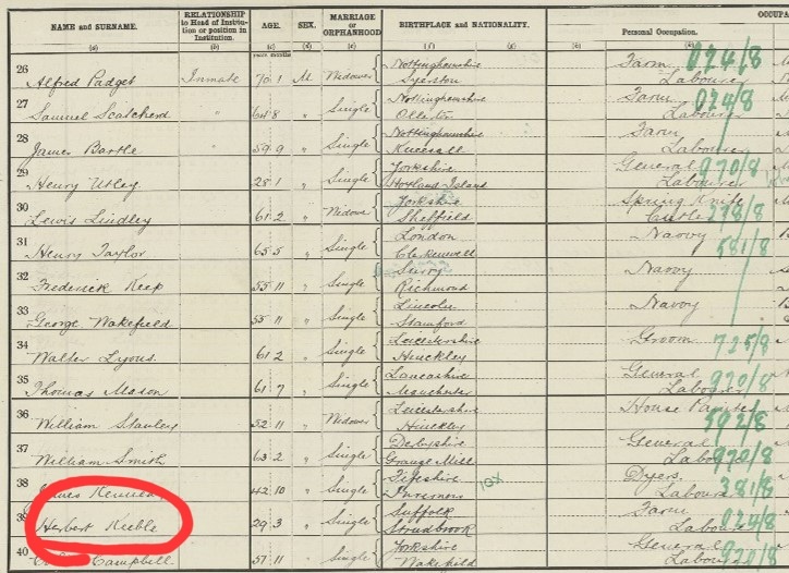 Workhouse story discovered with <a href="/findmypast/">Findmypast</a> thanks to the #1921Census...

Herbert Keeble was born in Suffolk. He served in WWI until demobilisation in 1919, and got pneumonia.

The 1921 Census lists Herbert as an inmate at Southwell Workhouse, prior to his death.

#NationalTrust