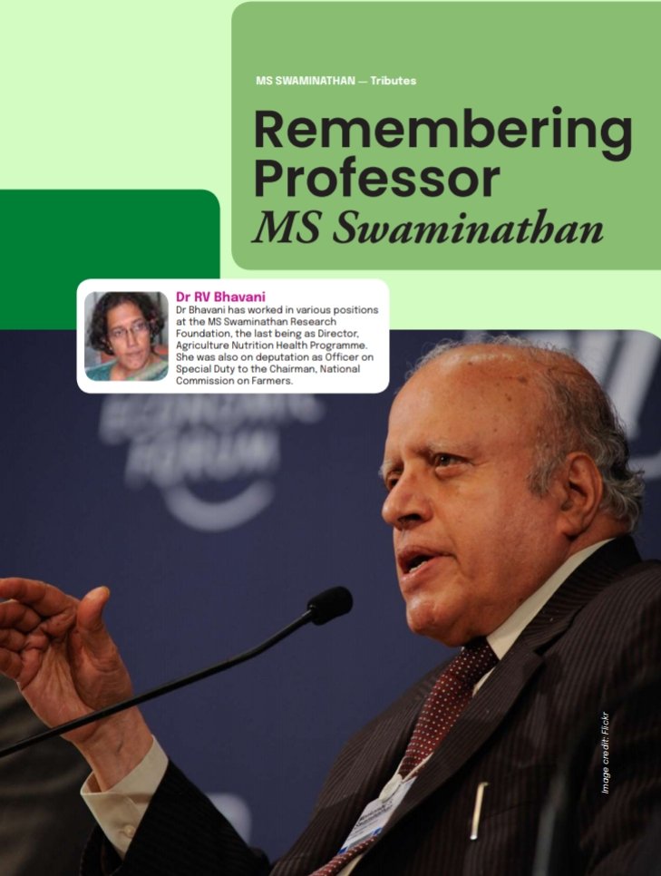 More tributes to Prof. MS Swaminathan from @DrShaileshNaya1, Dr T Ramasami & Dr Bhavani, published in the November 2023 issue of @ScienceReporte1. @CSIR_NIScPR @CSIR_IND @IndiaDST