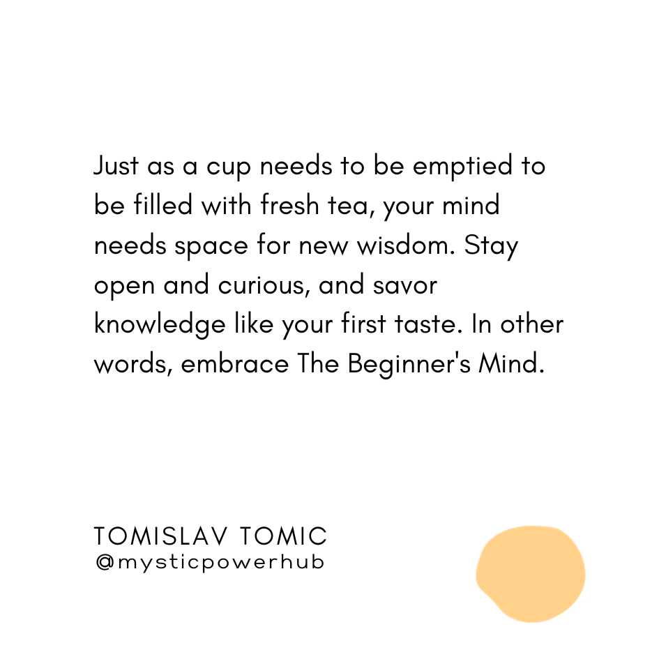 MysticPowerHub's tweet image. Embrace the beginner&apos;s mind 🌱

Greetings :)
Tomislav Tomic

#OpenToLearning #UnlearnToLearn #NewPerspectives #MindfulExploration #WisdomJourney #LimitlessPotential #FreshKnowledge #ClearYourCup #InfinitePossibilities #ttmindfulness