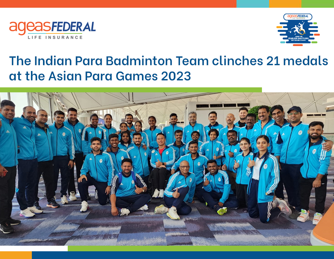 The champions of the Ageas Federal 'Quest for Fearless Shuttlers' have once again secured a significant victory with 21 medals at the Asian Para Games 2023, in Hangzhou, China. Congratulations to the winners on the remarkable achievement.