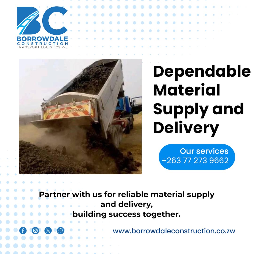 Borrowdale_Con's tweet photo. No construction project can thrive without a dependable source of building materials. From start to finish, we are committed to supporting your success and helping you bring your vision to life. Let's build greatness together! 🏢👷‍♀️👷‍♂️💯
#BuildingSuccessTogether #ReliableSupply https://t.co/vJTmUHWr1U