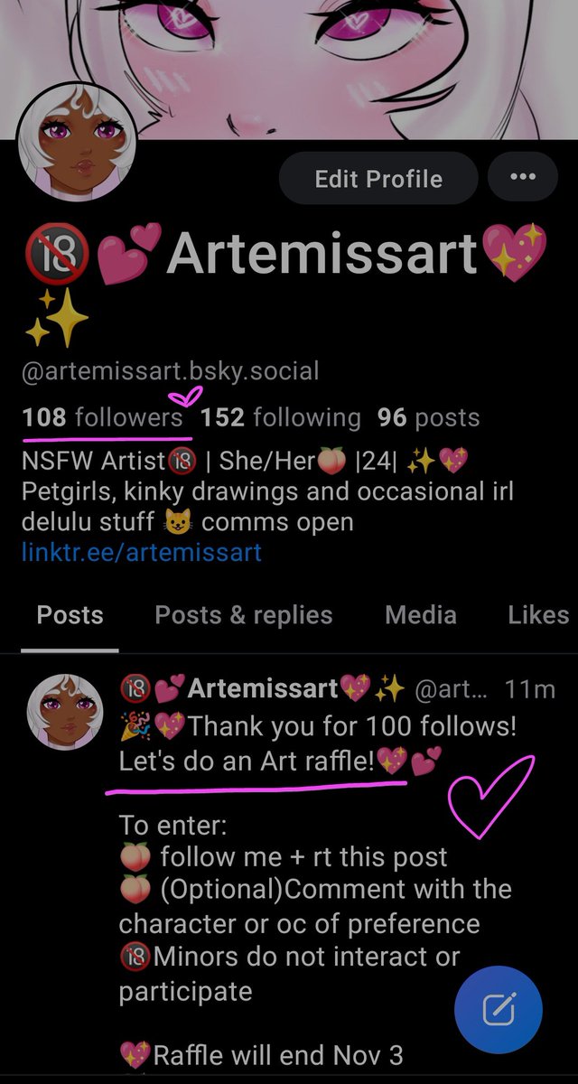 artemissart's tweet photo. Just a fun Art Raffle moment in 💙☁️ https://t.co/wgZSrMEiPE