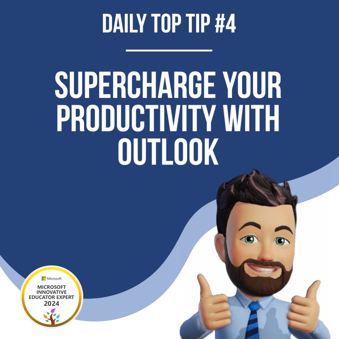 MrJSmithson_edu's tweet photo. 🚀 Ready to turbocharge your workday? Today's Top Tip is a game-changer! 📈⏰
🌟 Daily Top Tip 4 - Supercharge your productivity with Outlook🚀
https://t.co/TL0KrXpwCb
#MicrosoftEDU #MicrosoftMIE #EDU #TopTip #edutwitter https://t.co/4UV2uB9Q9M
