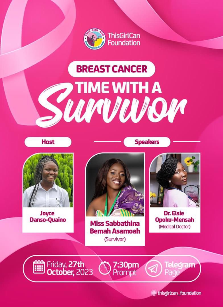 agnes_ato's tweet photo. https://t.co/4QN0Vjm3pZ
Na todayyyyyyyyyyyyy🔥🔥❤️
Tap on the link to join us on “TIME WITH A SURVIVOR “🤩❤️
Once again; Experience is the best teacher🙏🏻
#BreastCancerAwareness🎀
#ThisGirlCanGoesPink🎀
#SaveABoob🎀 https://t.co/RKED05R1nw
